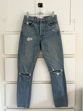 Reformation Savu Wash Button Fly Slim Straight Jeans 27